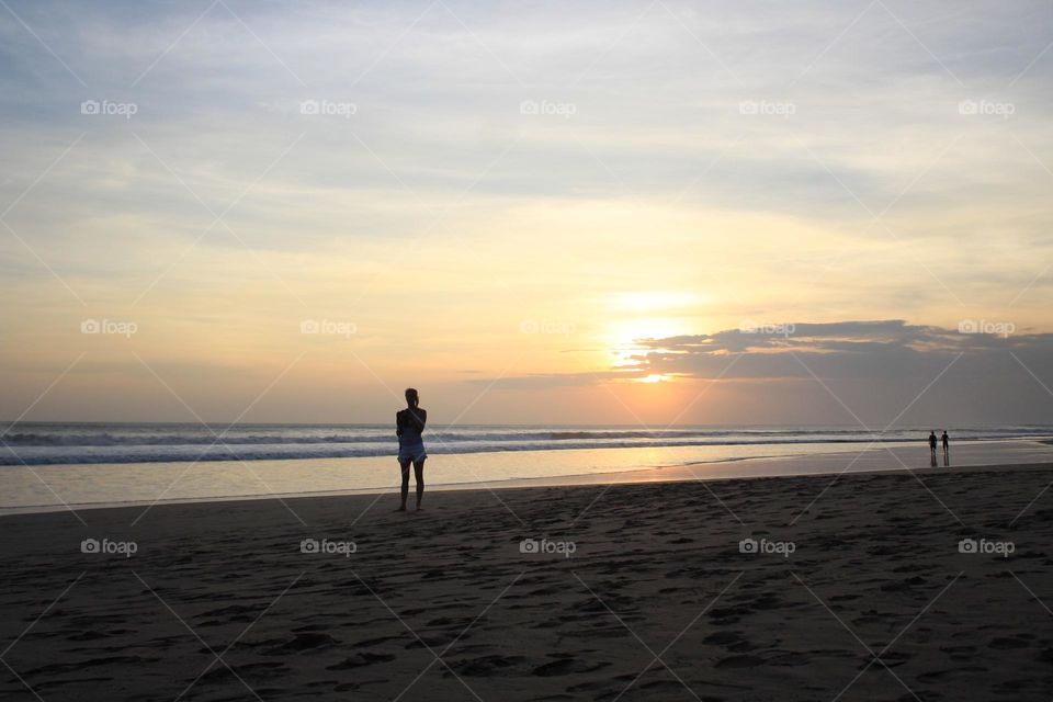 Seminyak coastline area of Bali, known for it's resorts and evening walking and running hours/promenade. 