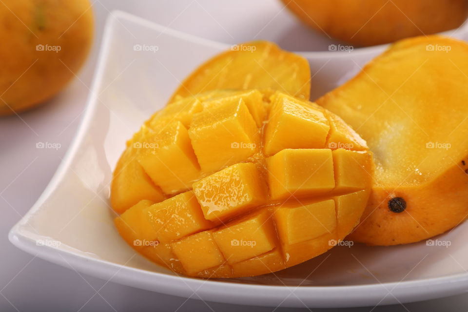 Organic Fresh fruit mango in a plate