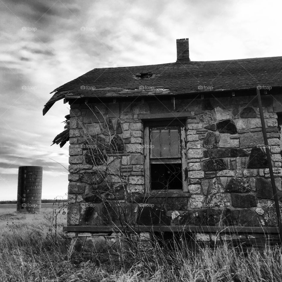 Old farm house. Old farm house in black and white