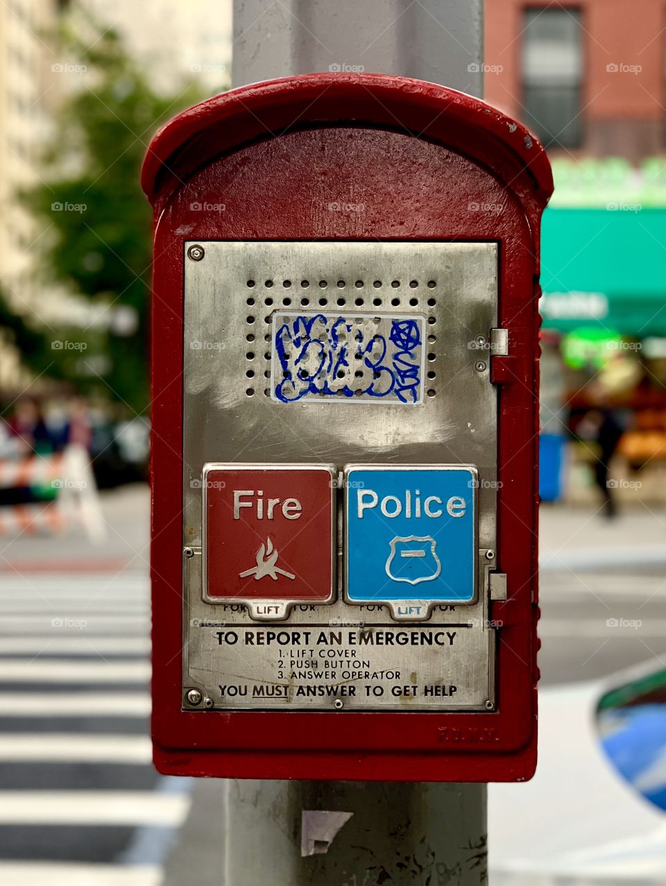 These Fire and Police call stations are unique to New York City. They are scattered across the city adding a special look. 
