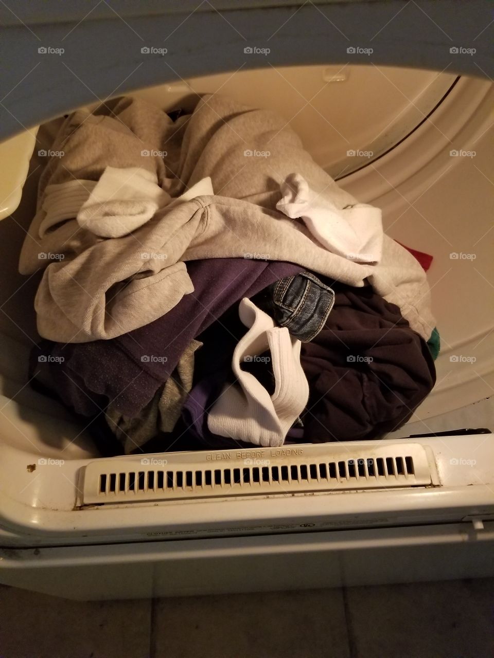 clothes in dryer