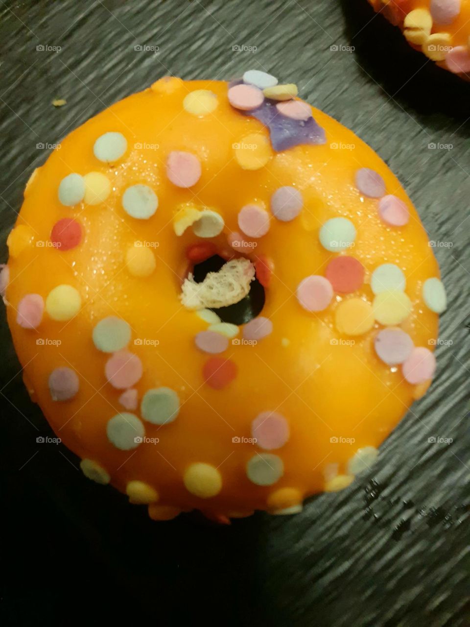 love mango donuts with dots on them