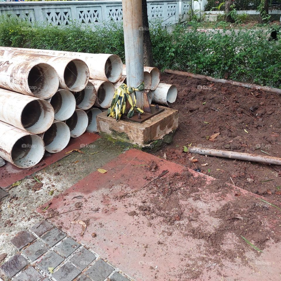 water pipe to be installed on the roadside
