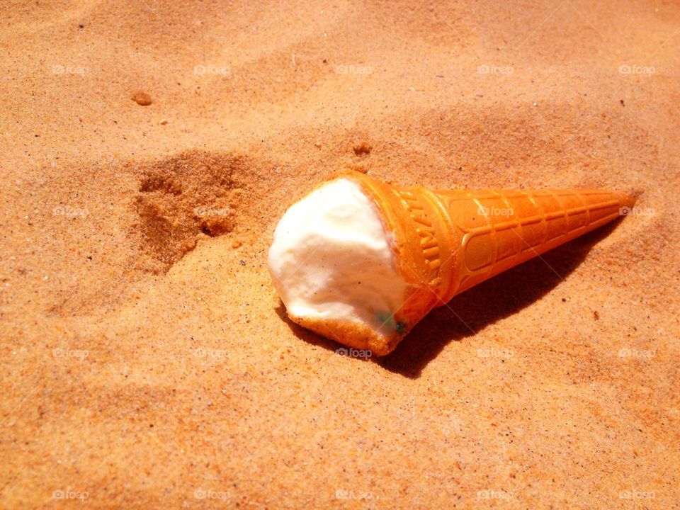 Ice cream on sand