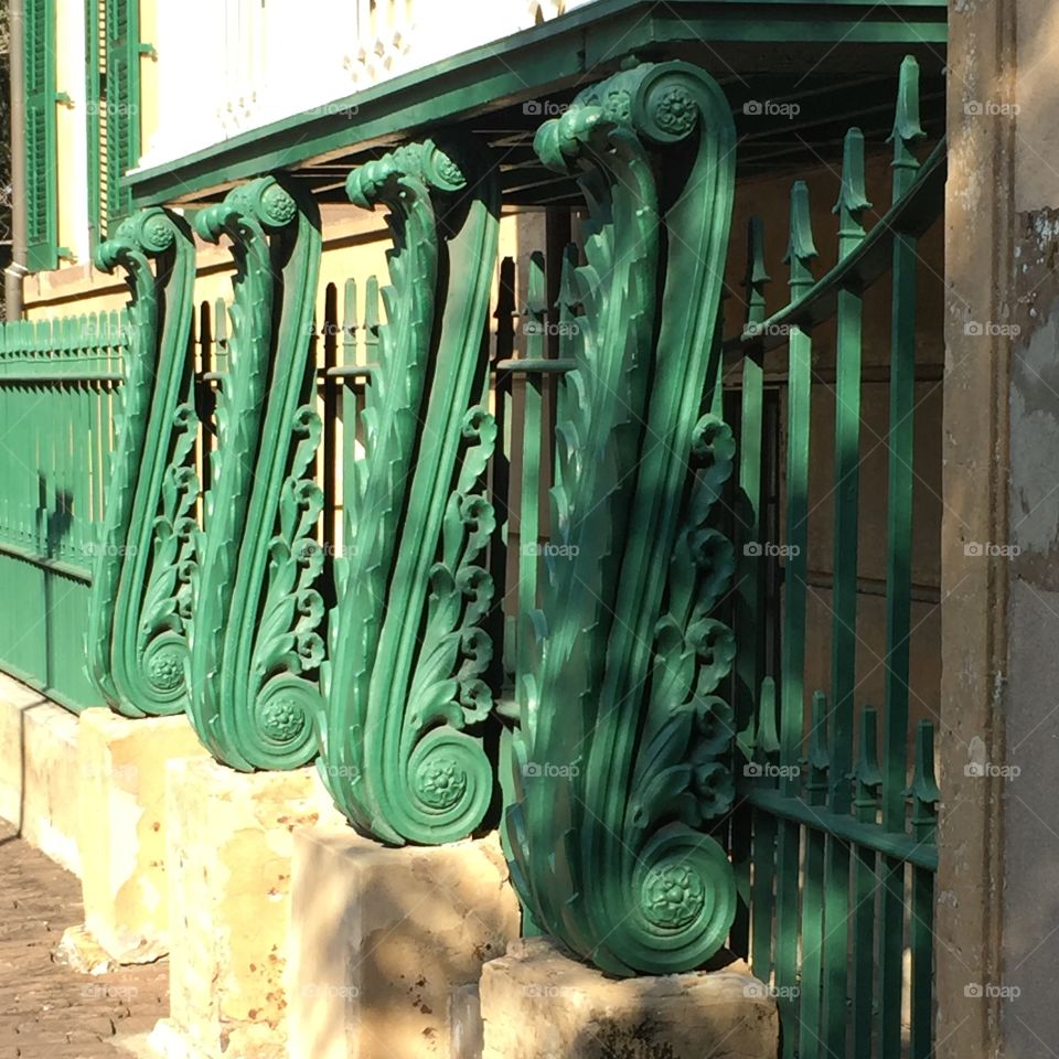 Green steel architectural detail