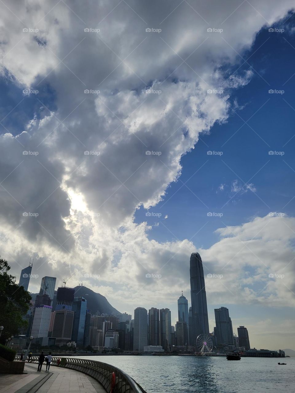 Hidden sun over Hong Kong