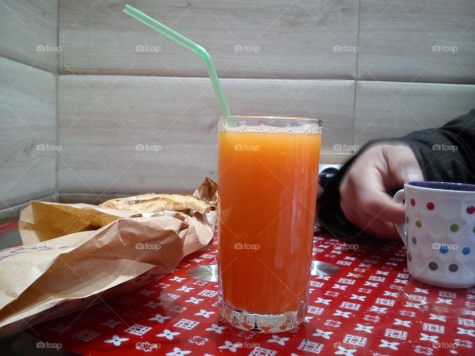 Orange Juice At Cafeteria