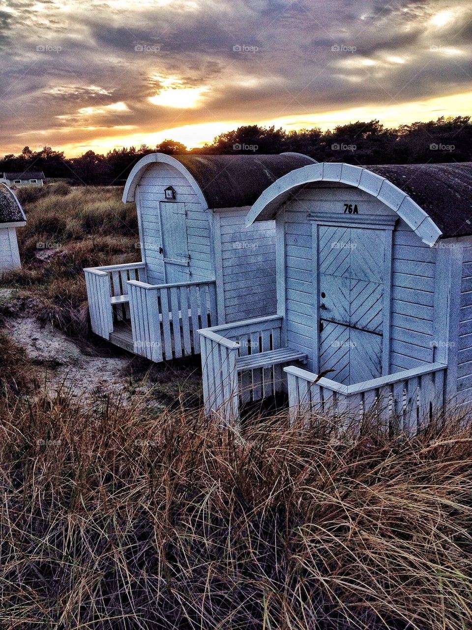 Beach huts in Autumn