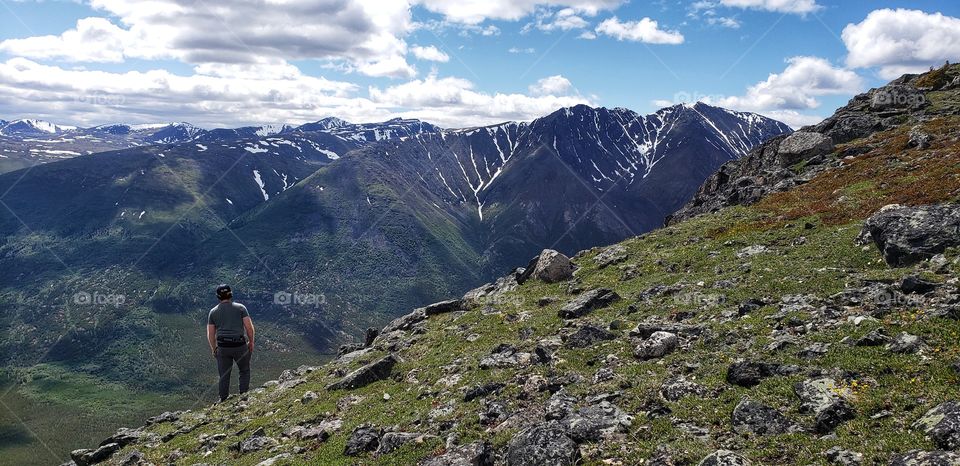 Walking along the ridge edge