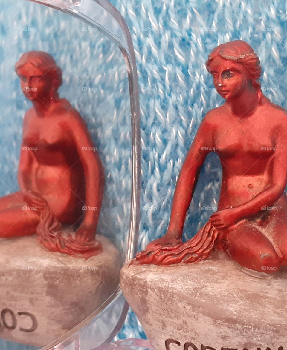 the little mermaid princess is reflected in the mirror