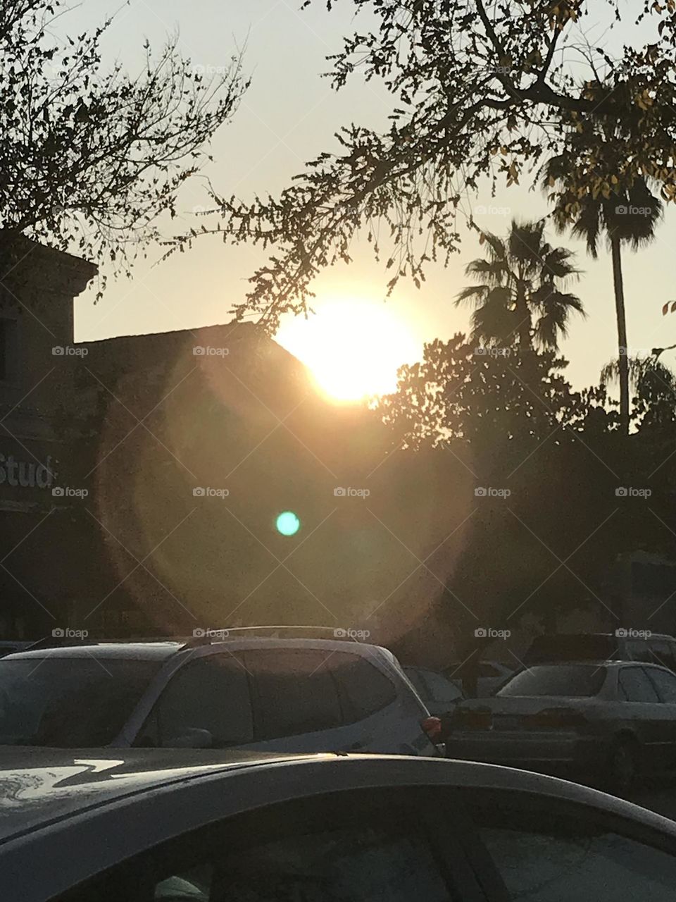 A bright sun during the afternoon.