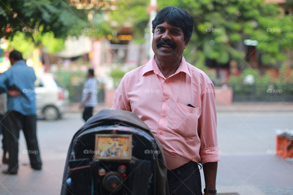 The man with the old monochrome camera in india 