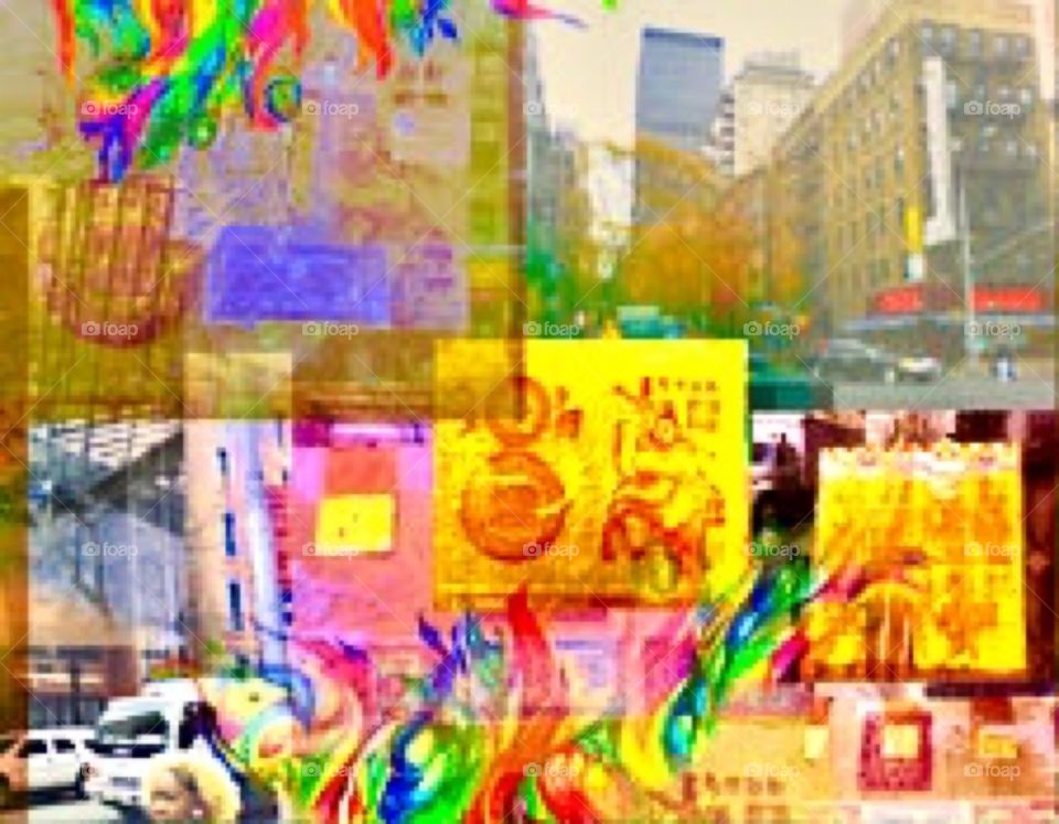 A half inside spread created at “Parsons School of Design” about “Hell’s Kitchen” in Midtown NYC where I lived in the early 2000s. A cardboard wall with “Suma Wrestlers” & “Asian Hell Money” had been put up inmidst ice & snow. Hypnotic Productions
