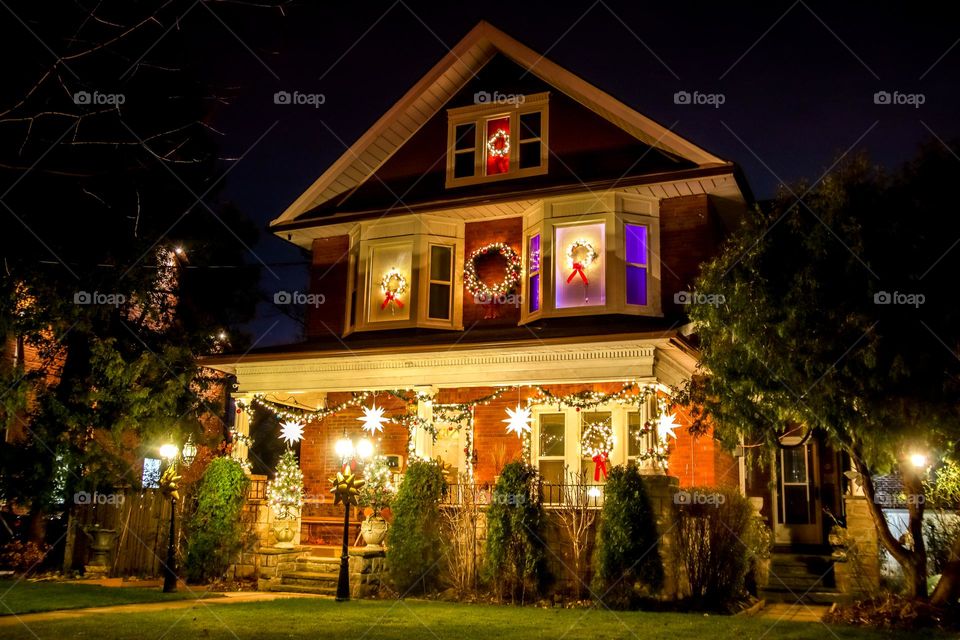 Beautiful house at night