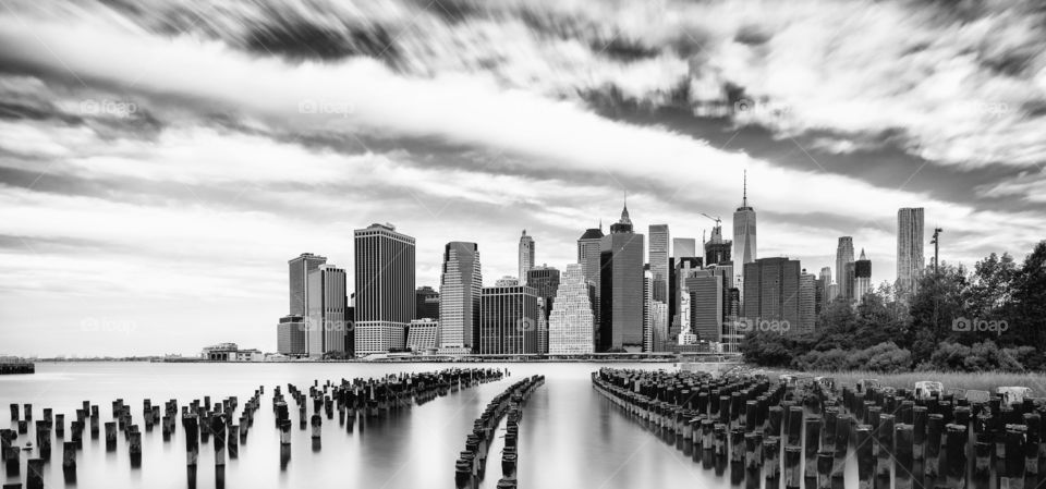 Distant view of New York skyline