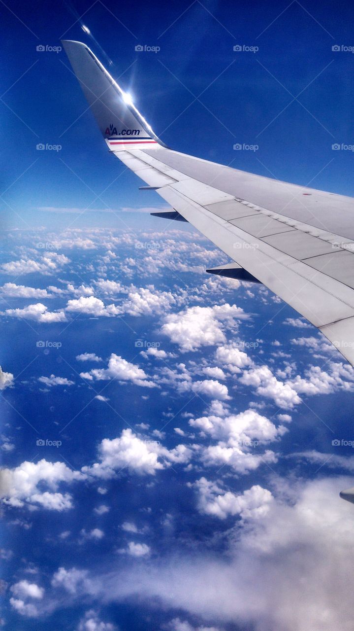 airplane window view. Traveling