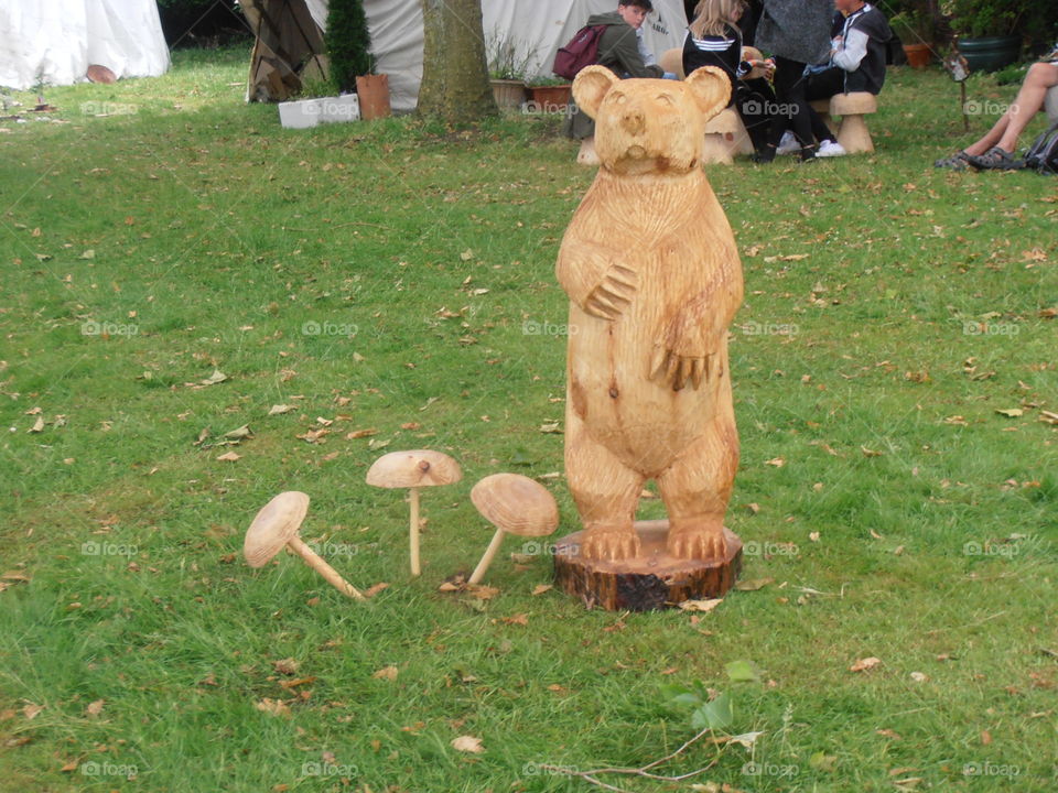 A Carved Wooden Bear