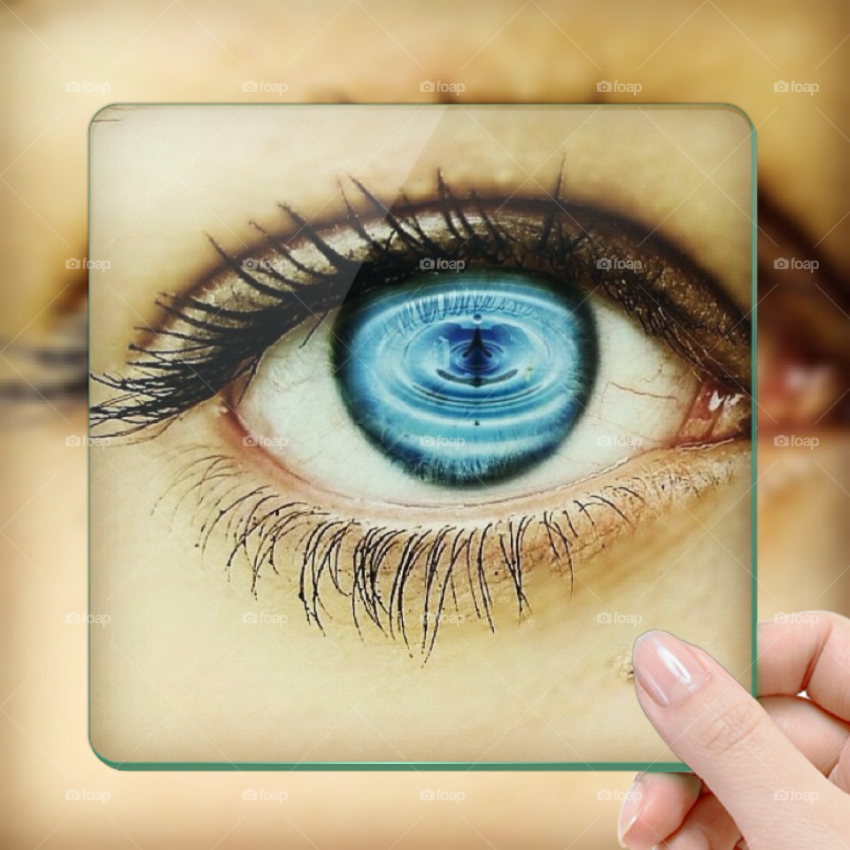 blue glass water eye by cordsxoxo