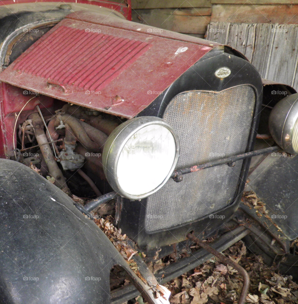 red wood vintage engine by Les