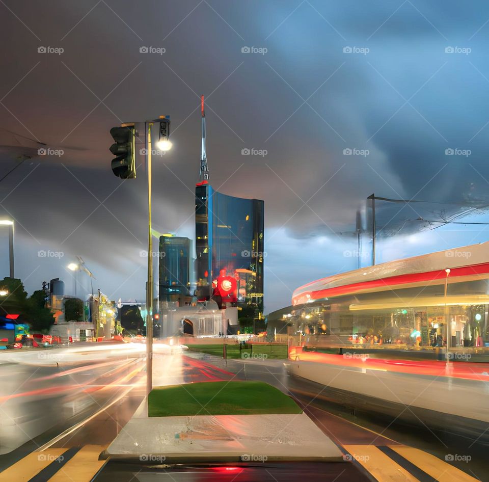 Tram and storm