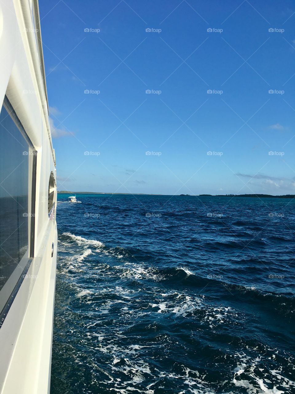 Inbound Harbor Island, Bahamas. Following the pilot boat. 