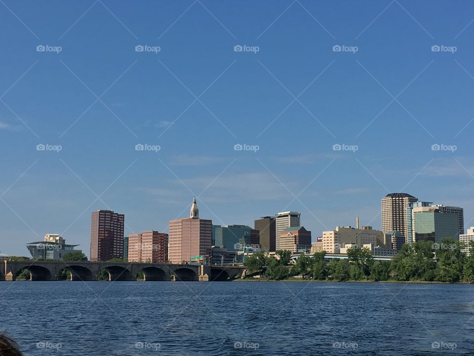 My view of Hartford from the CT river while fishing. 