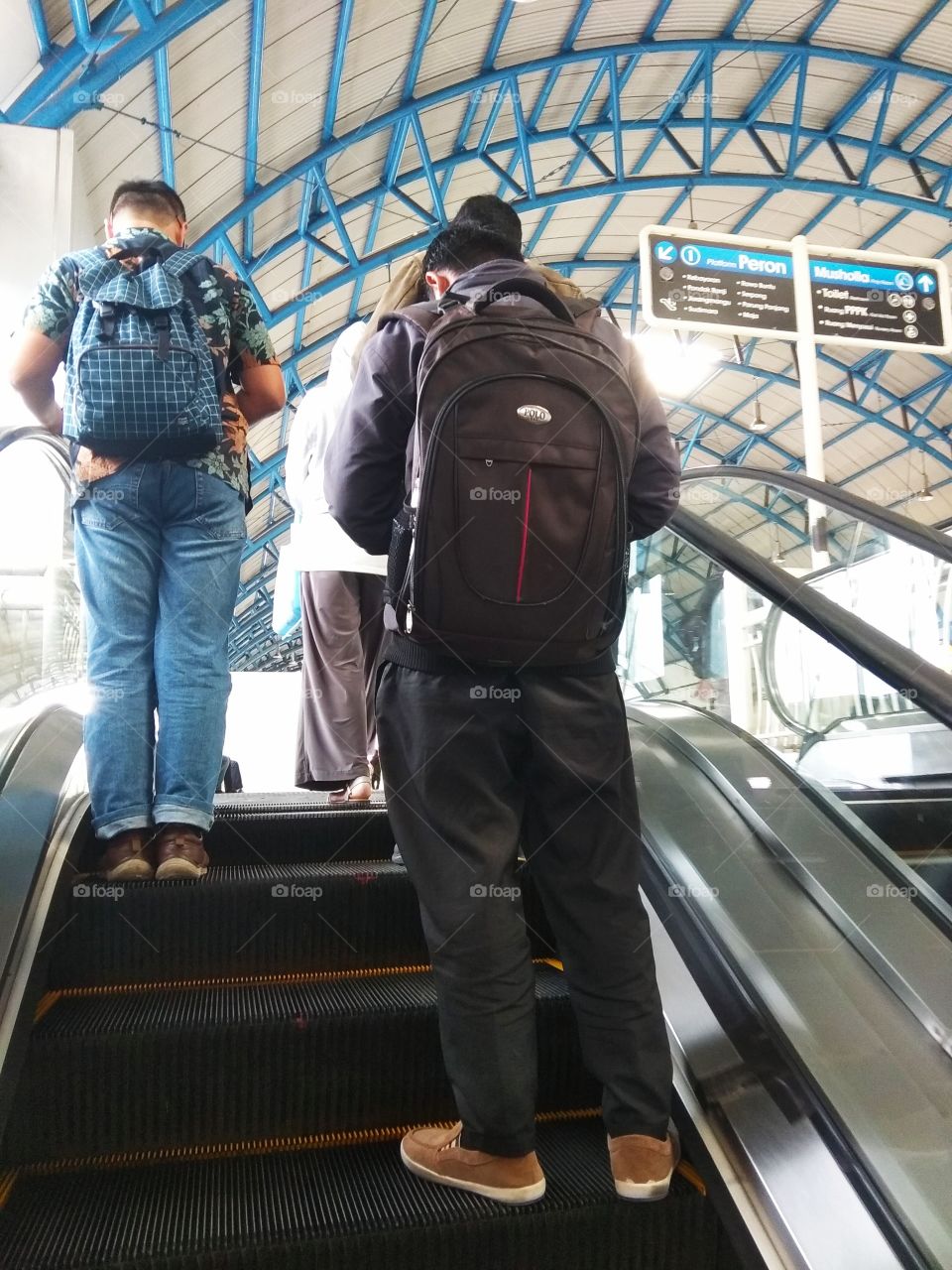 up stairs to Railway Station of Jakarta