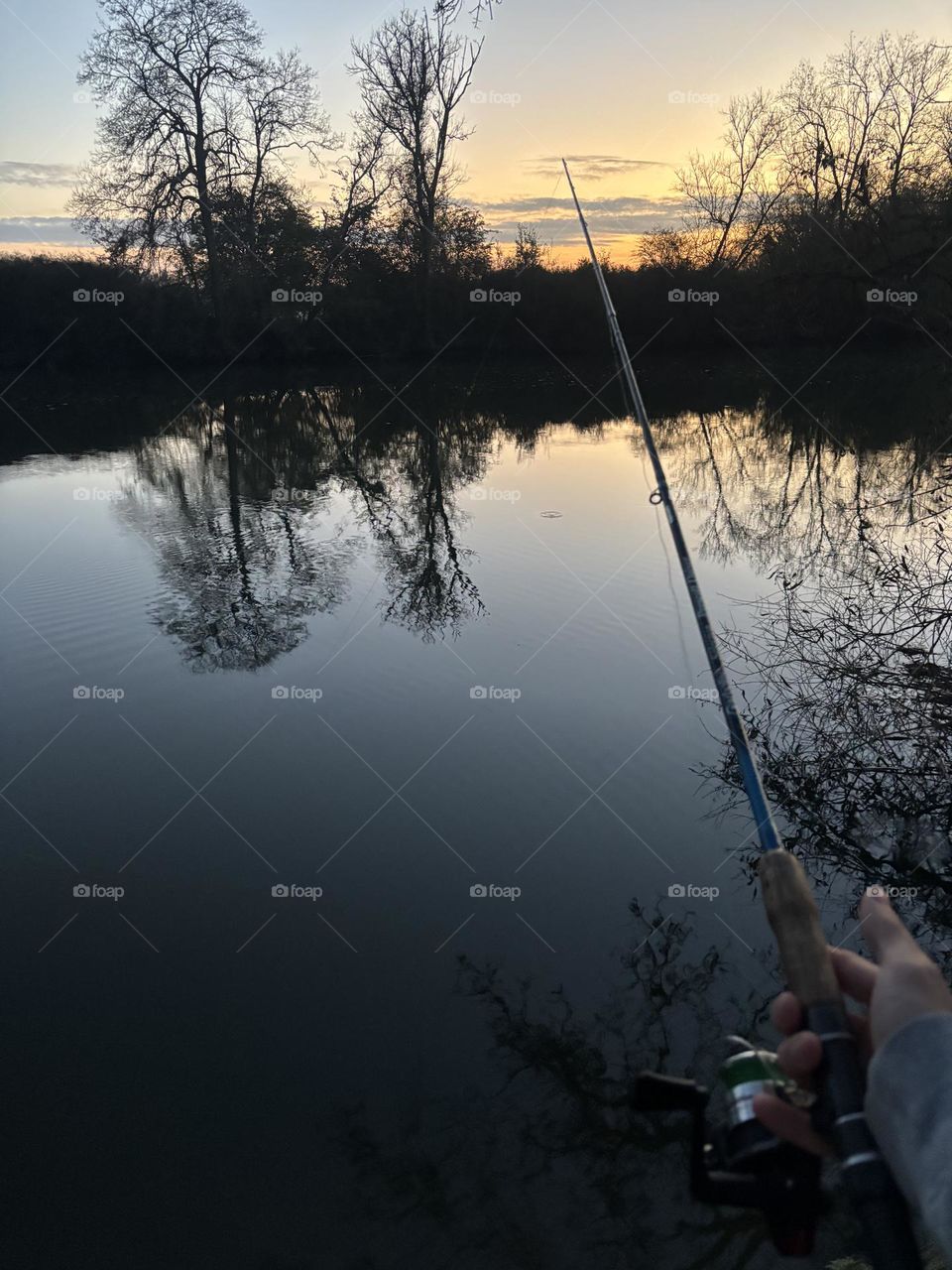 Couché de soleil à la pêche 