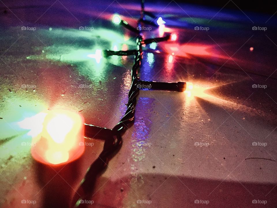 Luzes de natal à noite 