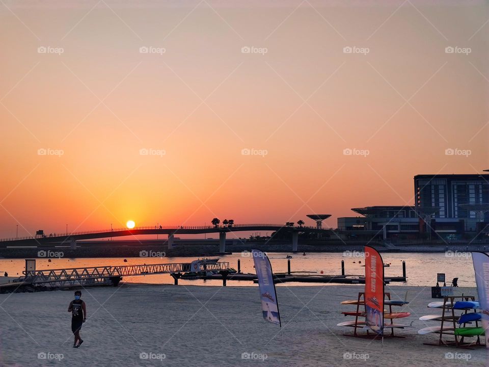 Beach with surfboards