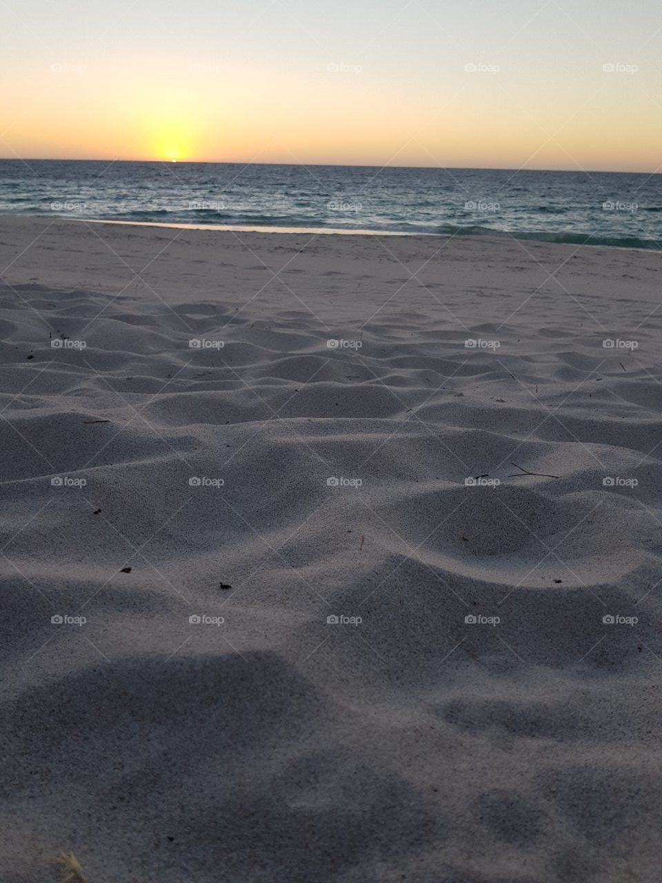 Sandy beach sunset