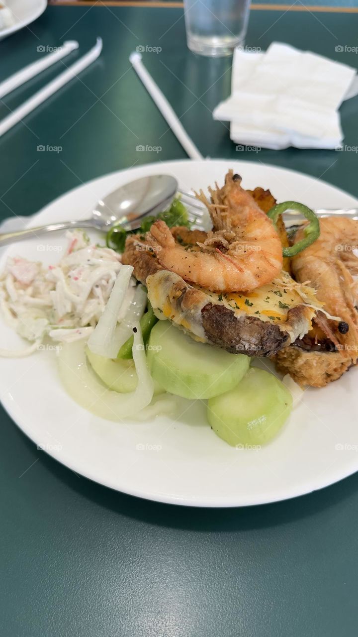 Shrimp/prawns rice plate