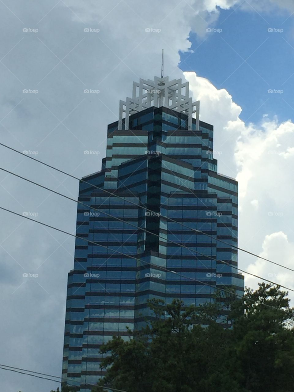Clouds around the building