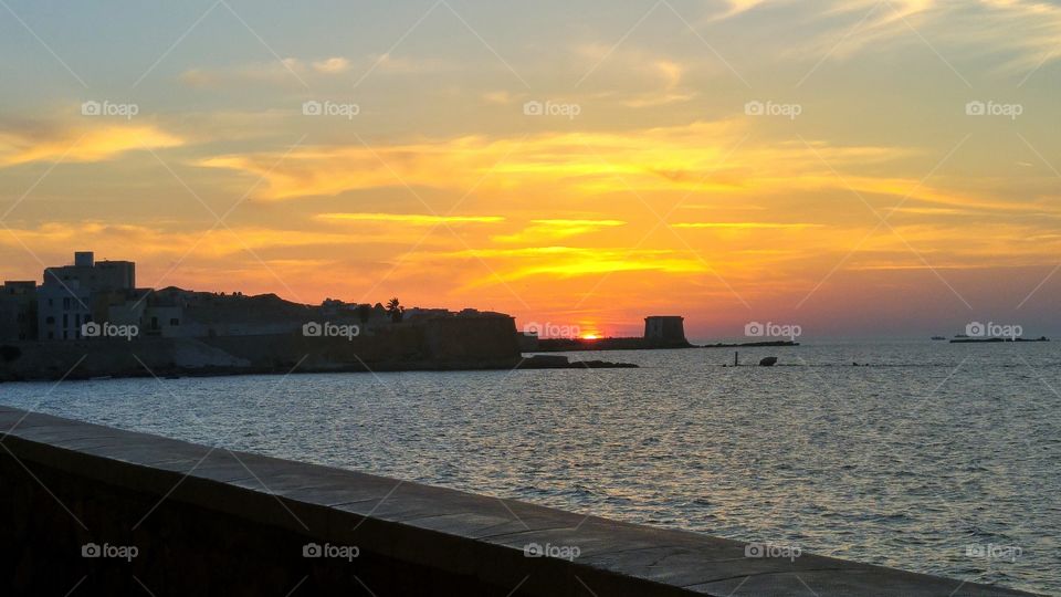 Amazing colors during the sunset in Trapani.