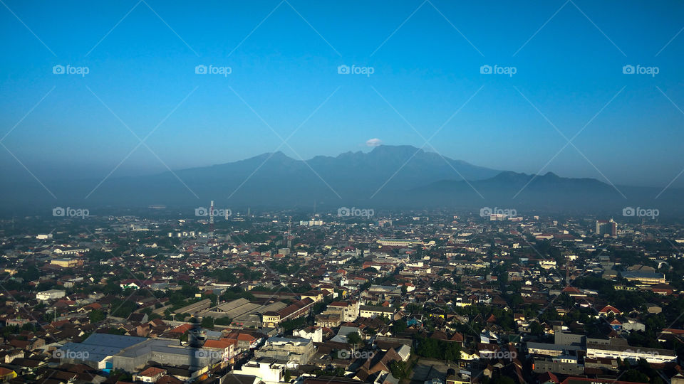 View from Burengan cottage and this is Klothok mountain in Kediri, Indonesia.