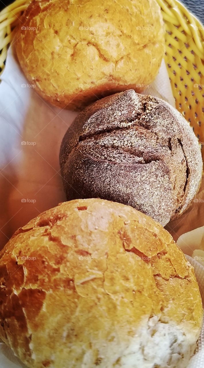 Close-up of breads in basket