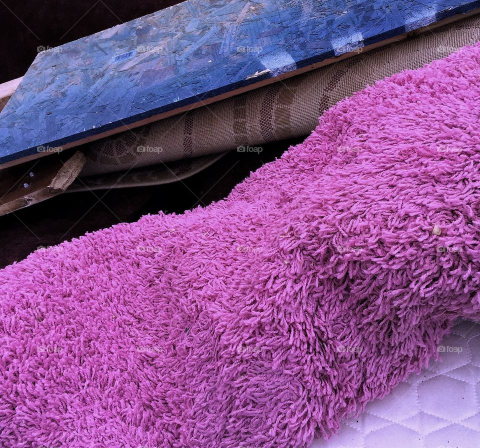 Purple carpet trash 