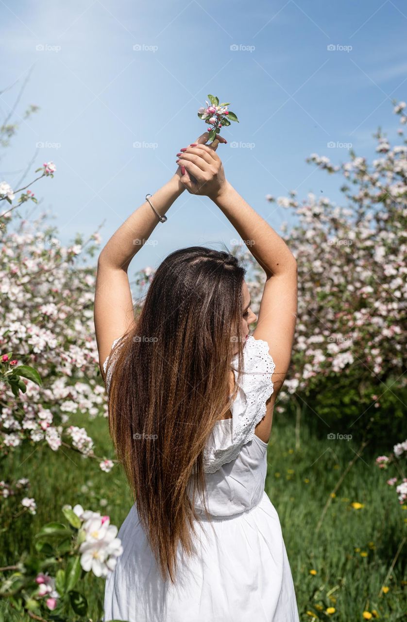 woman in spring