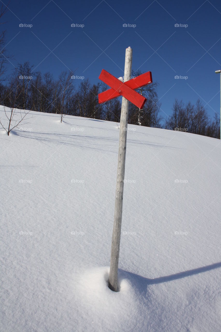 Snow scooter sign