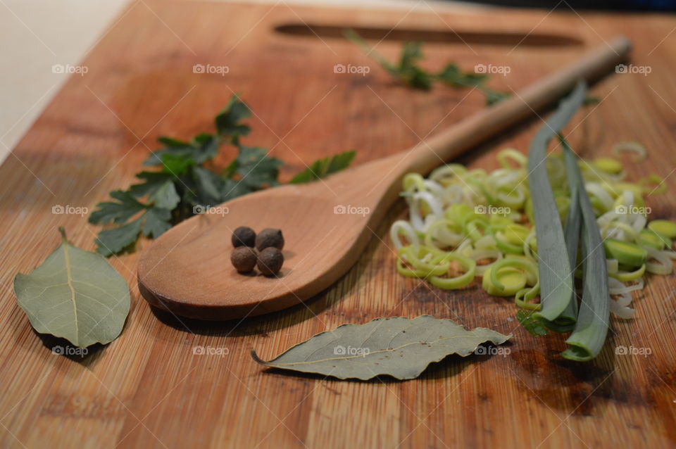 vegetables and spices to prepare a soup