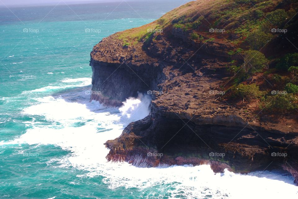 pummelled coastal cliffs