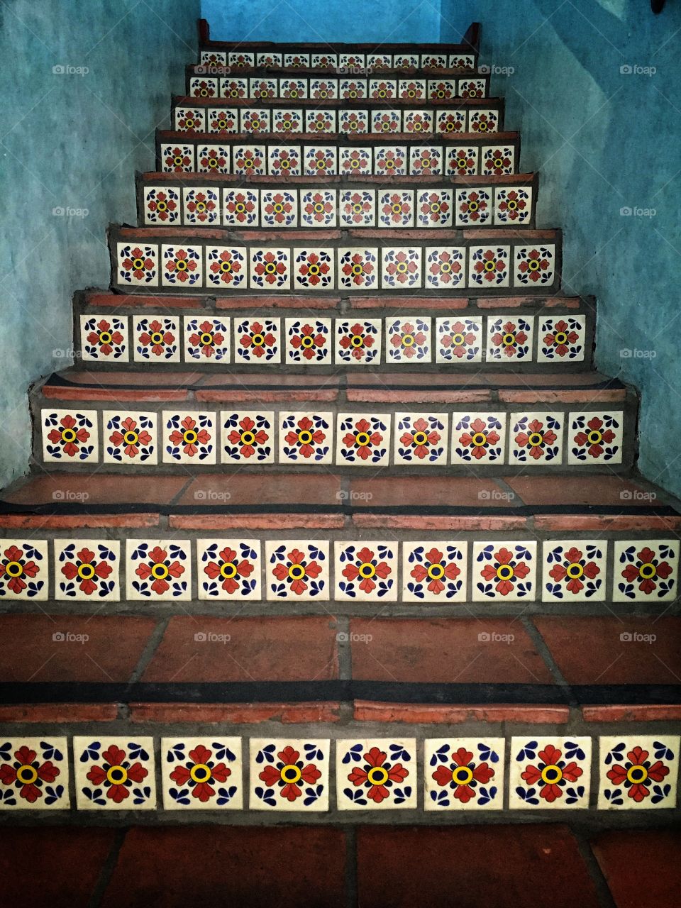 Mexican tile stairs in Santa Monica California 