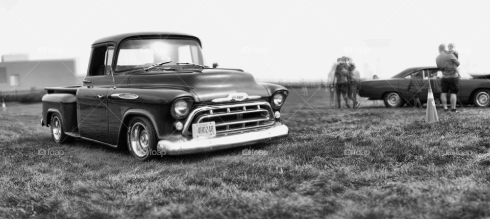 Retro truck, a relic of the past. Many photos were stitched together to make this one