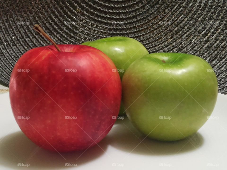 Apple red and green