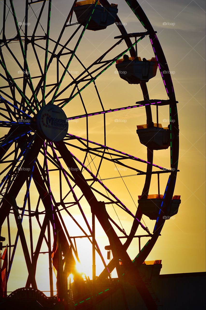 Ferris wheel and sunset