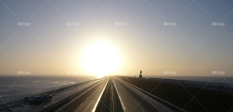 Sunset, Road, No Person, Transportation System, Street