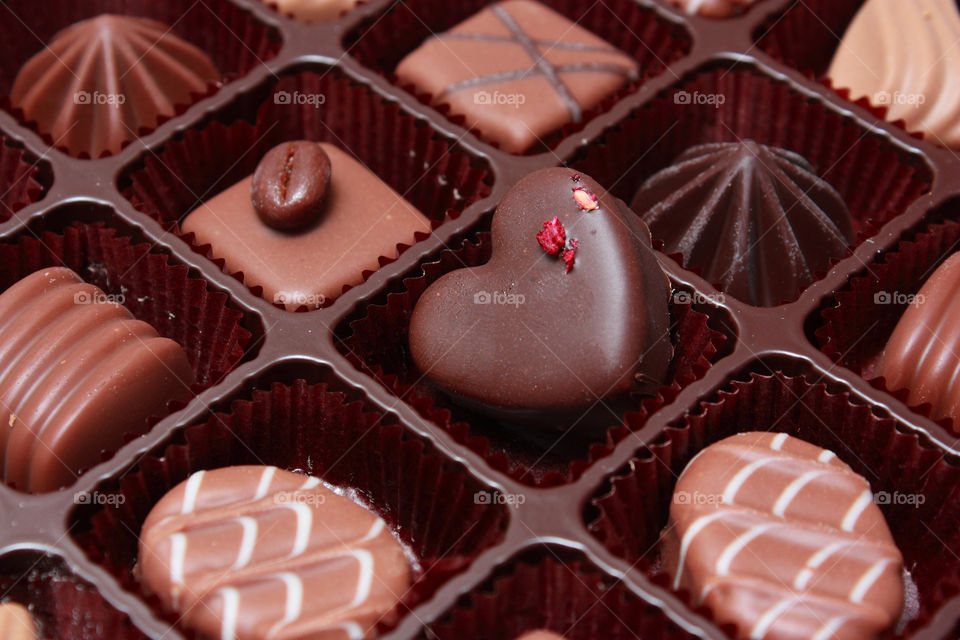 A love chocolate, chocolate with heart