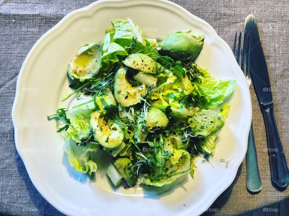 Close-up of green salad