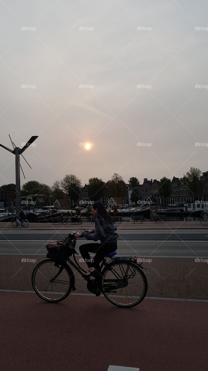 People, Landscape, Sunset, Action, Bike