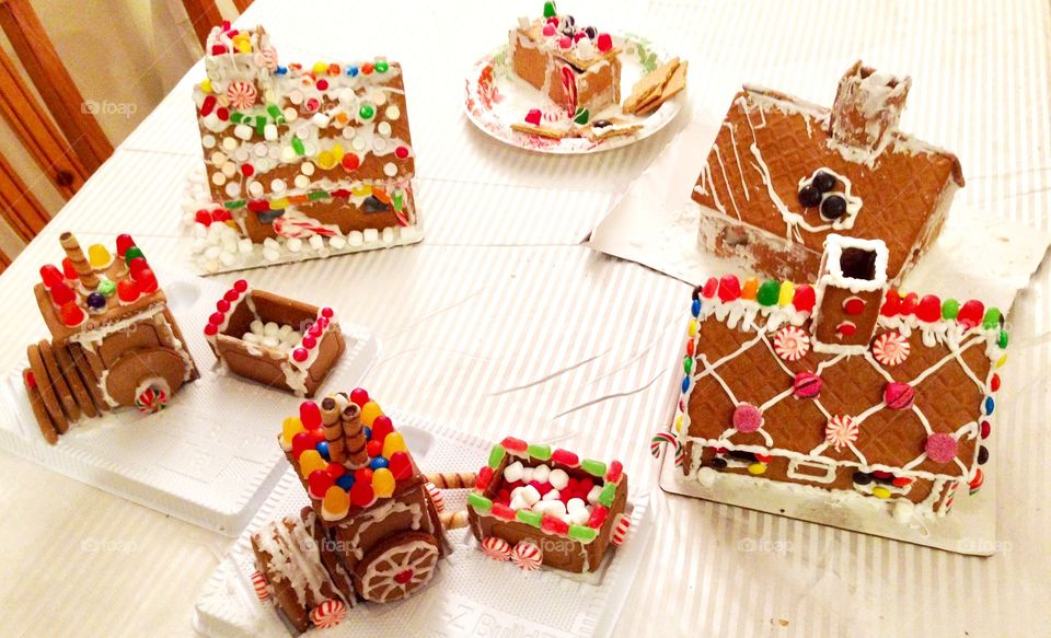 making gingerbread houses 